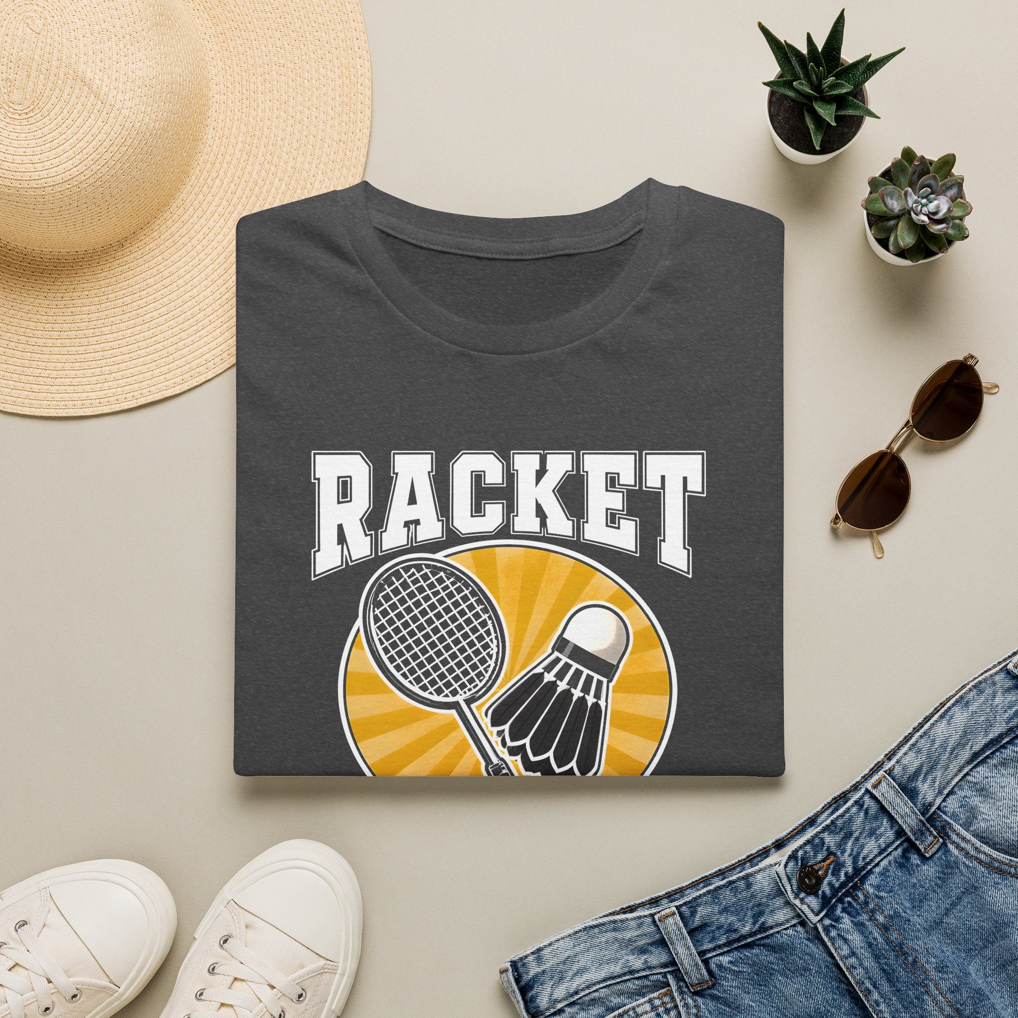 Racket Scientist T-Shirt — Badminton & Tennis Shuttlecock Graphic Tee