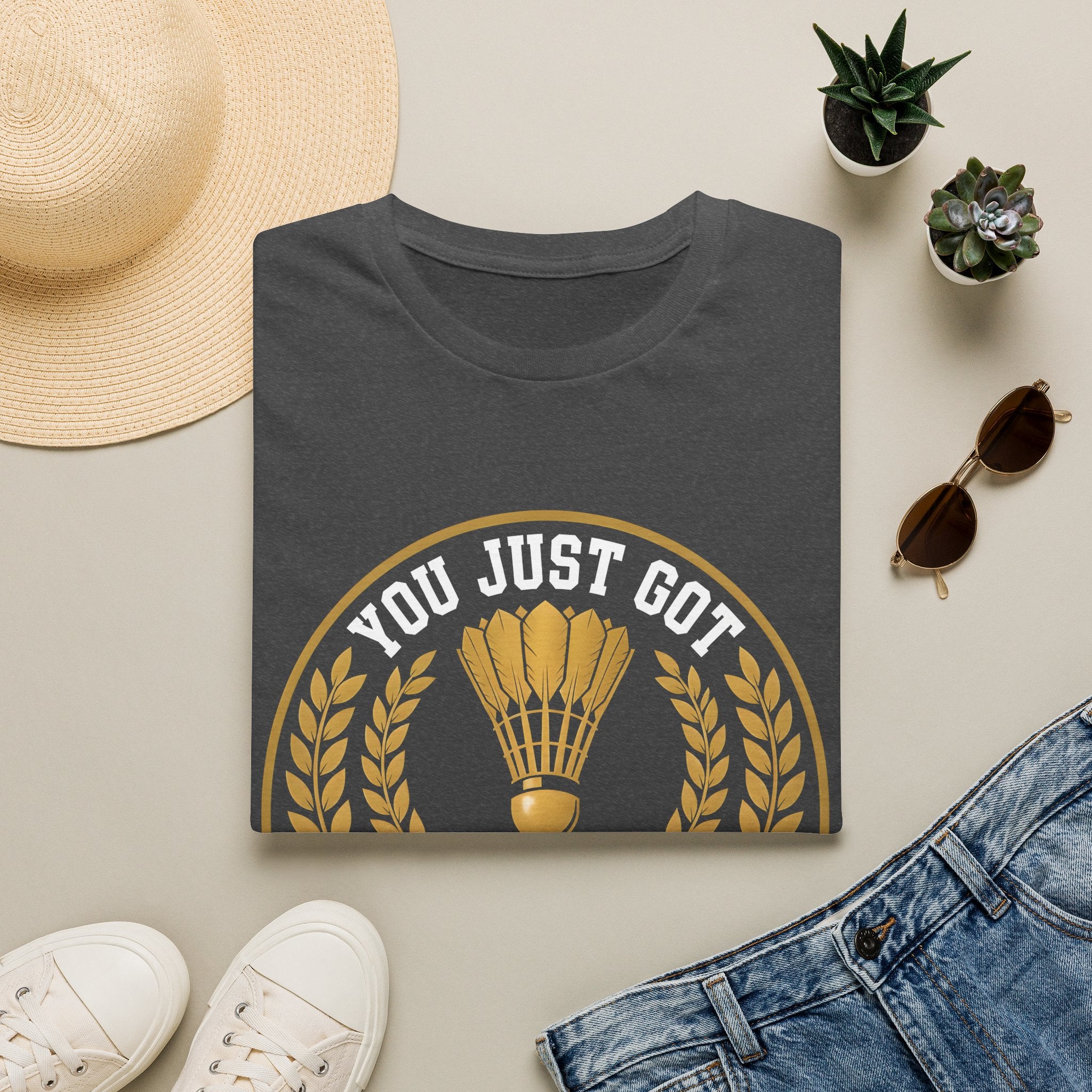Badminton T-Shirt — "You Just Got Served" Vintage Shuttlecock Tee