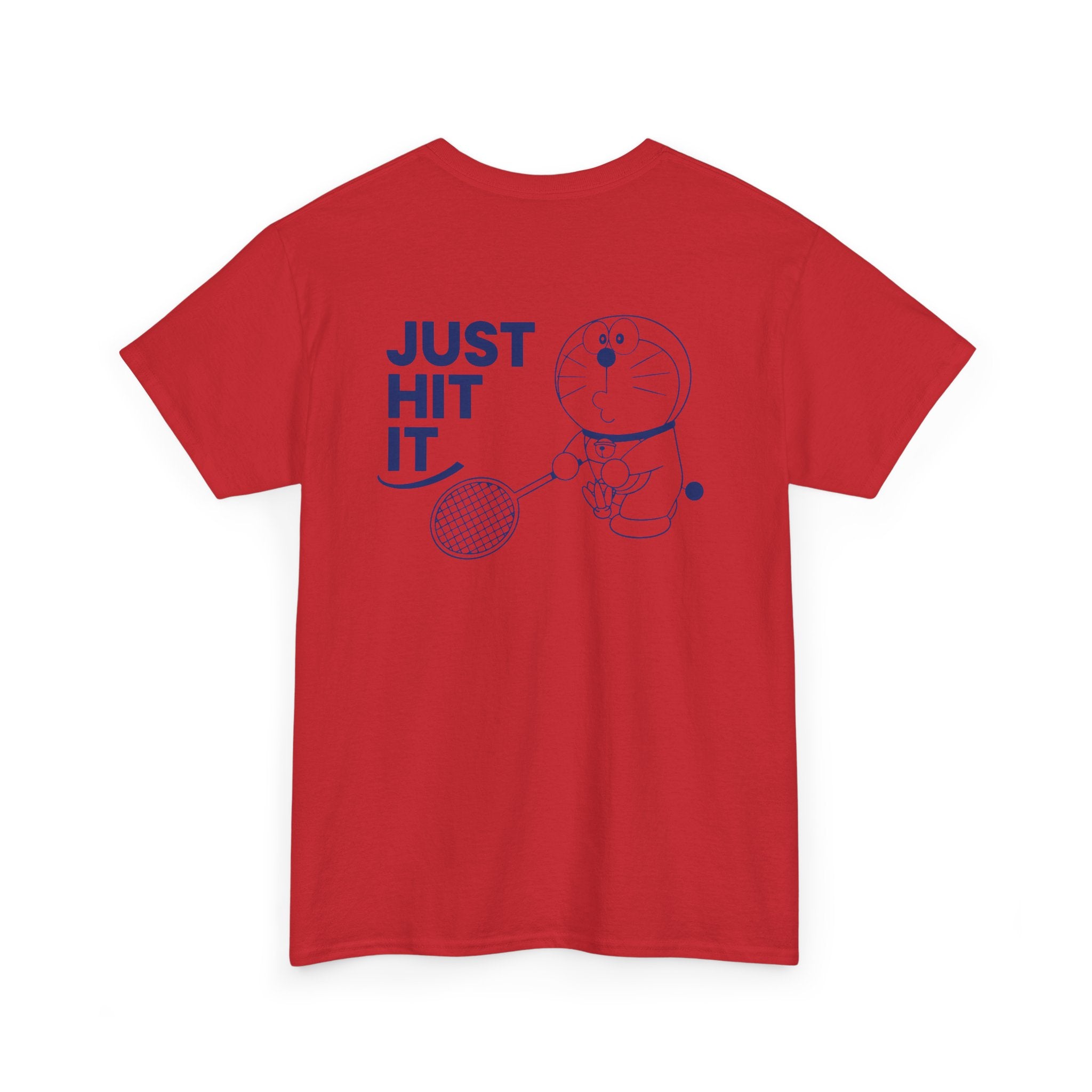 Yonex Doraemon Badminton T‑Shirt — "Just Hit It" Graphic Tee