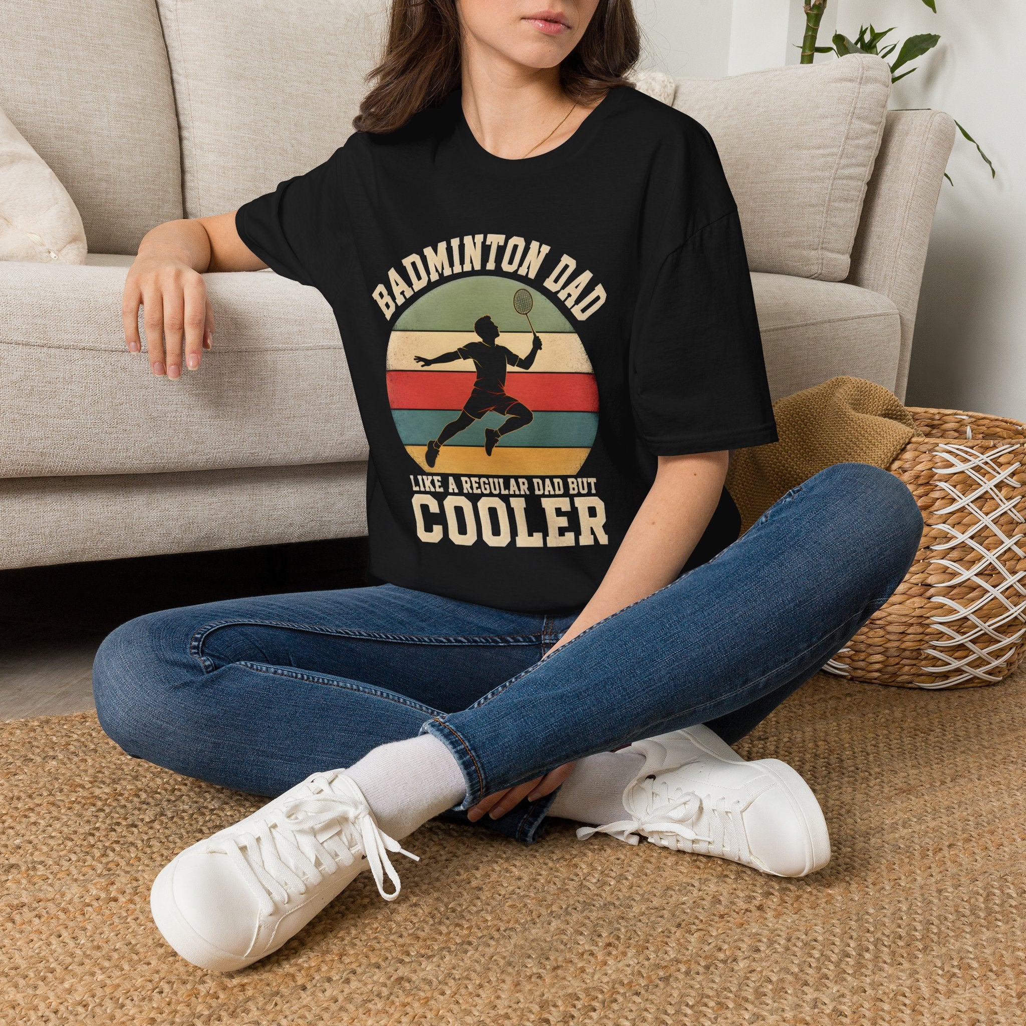 Badminton Dad T-Shirt — "Like a Regular Dad, But Cooler" Retro Logo