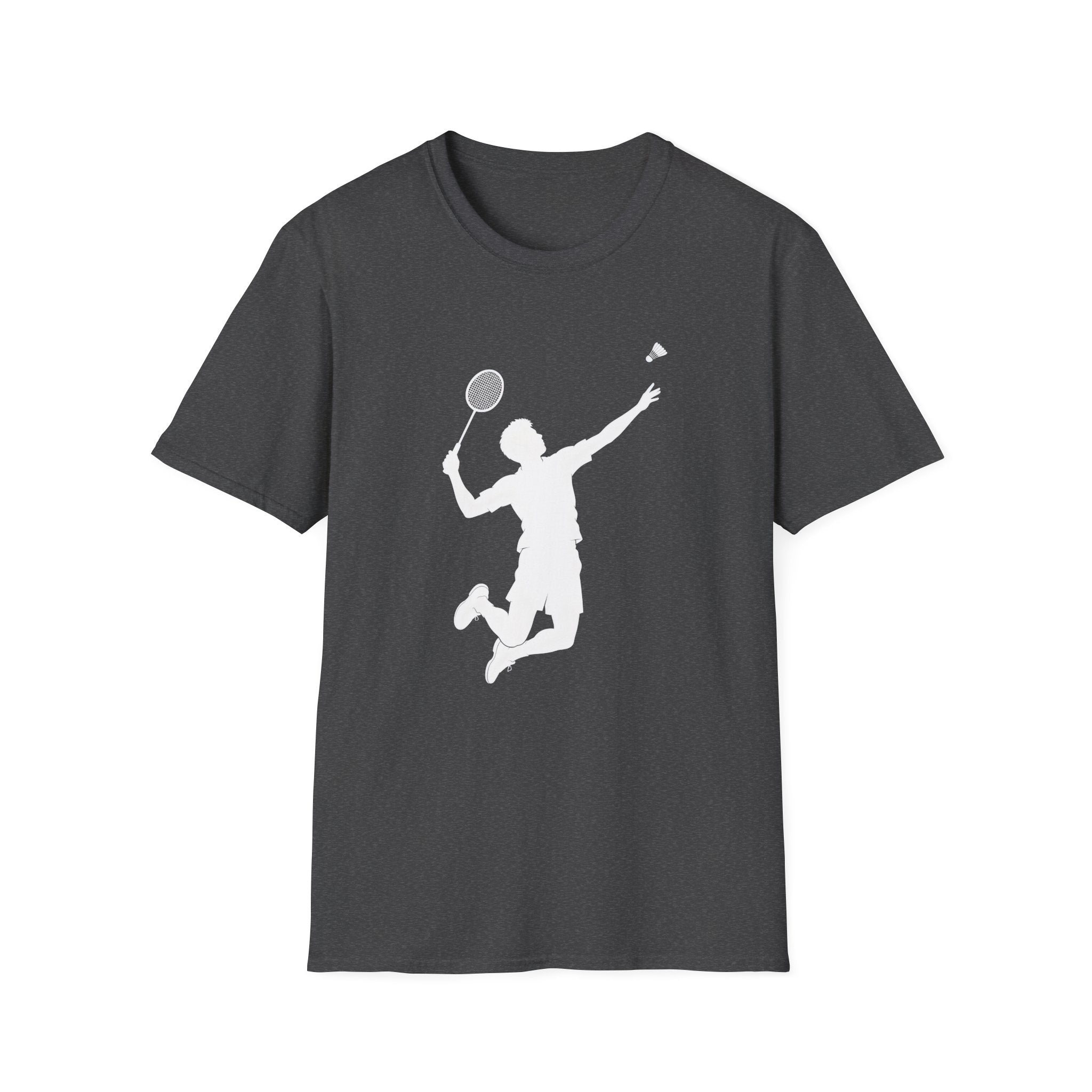 Badminton Player Silhouette T-Shirt – Shuttlecock Smash Tee for Players & Fans