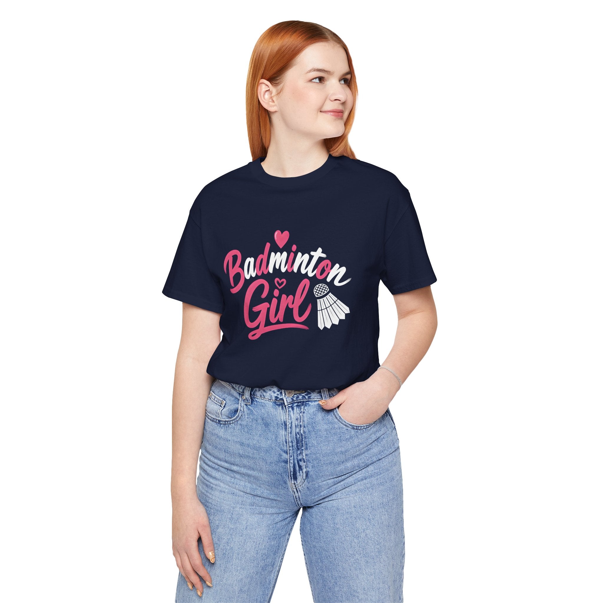 Badminton Girl T‑Shirt – Cute Pink Shuttlecock Tee for Players & Fans
