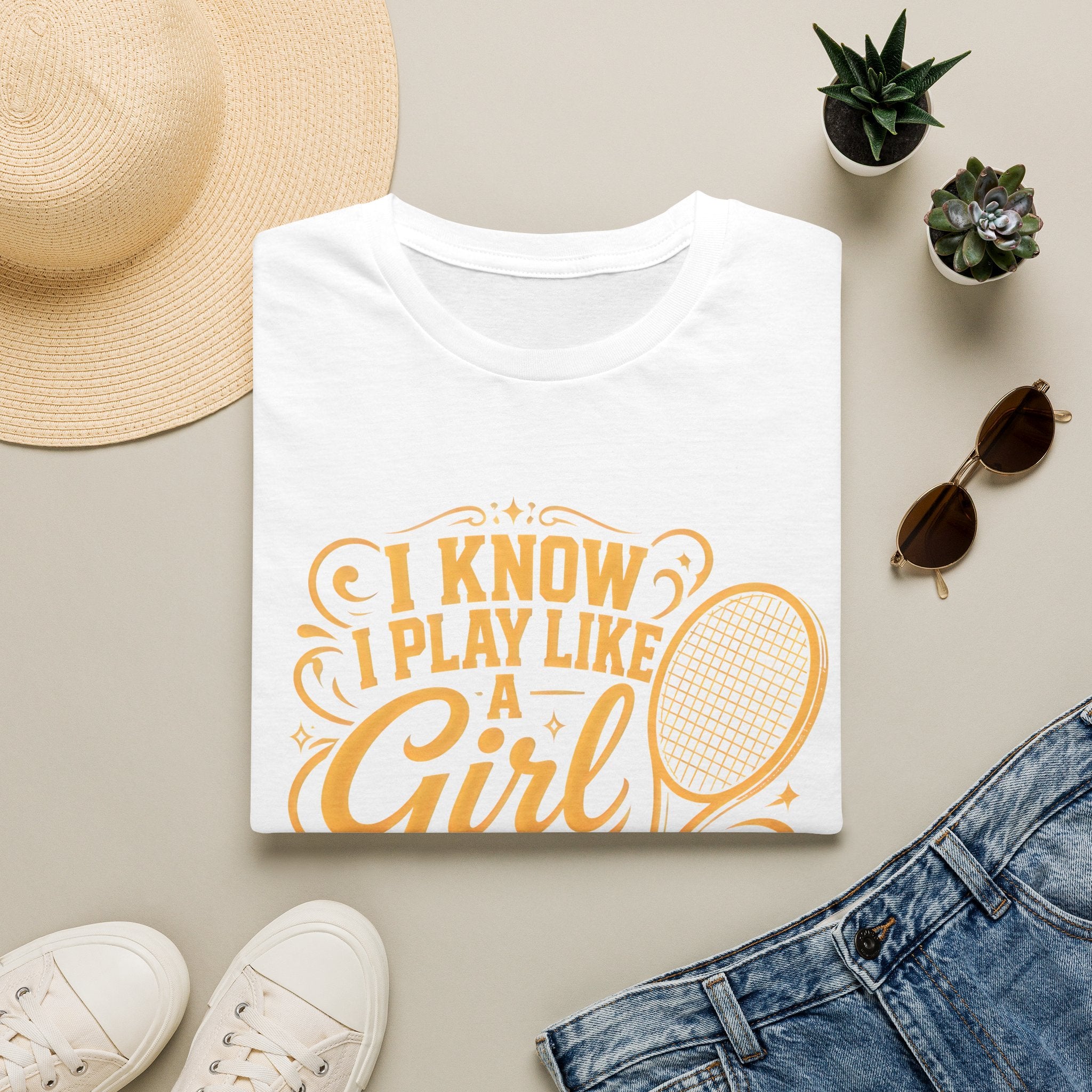 T-Shirt — "I Know I Play Like a Girl" Tennis Graphic Tee