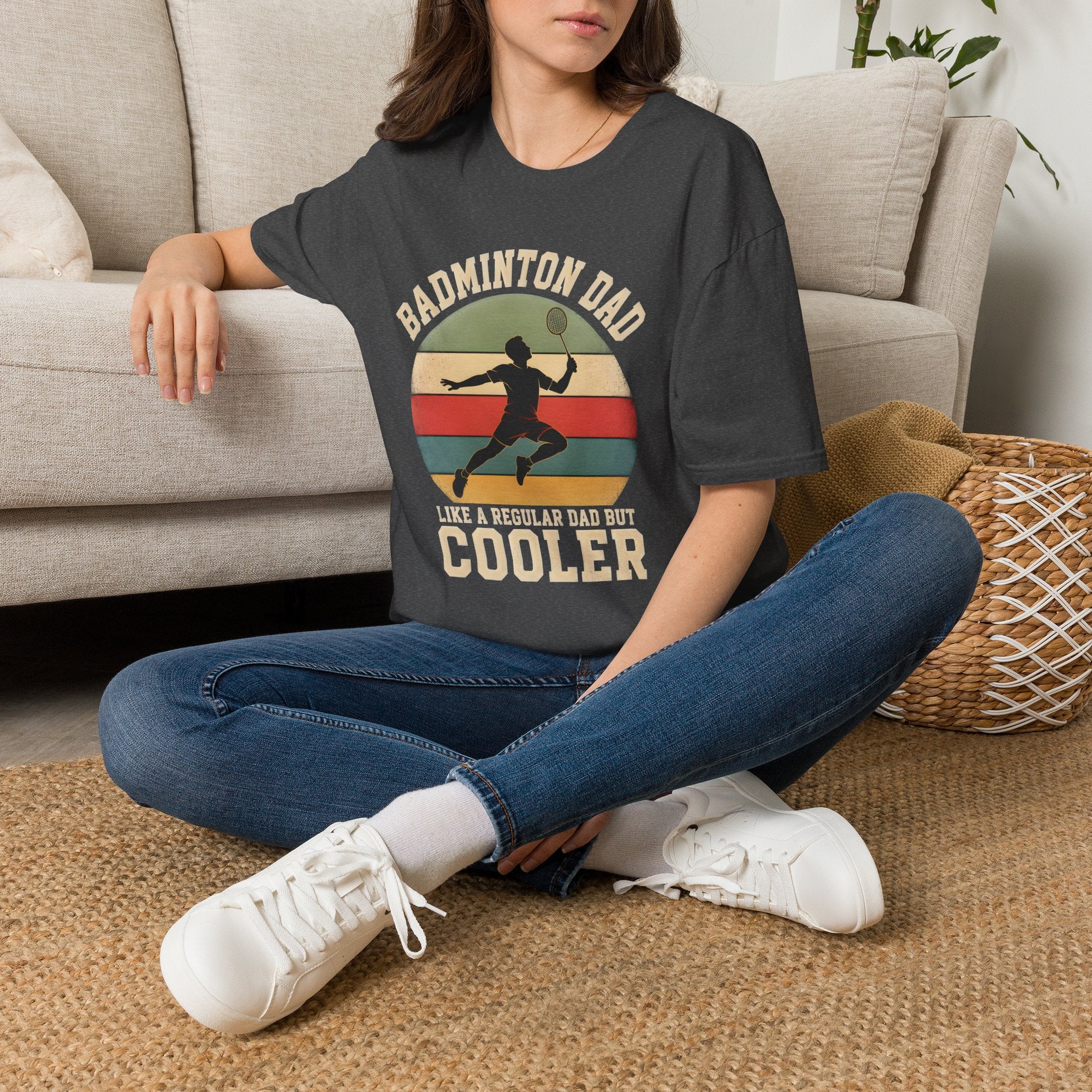 Badminton Dad T-Shirt — "Like a Regular Dad, But Cooler" Retro Logo