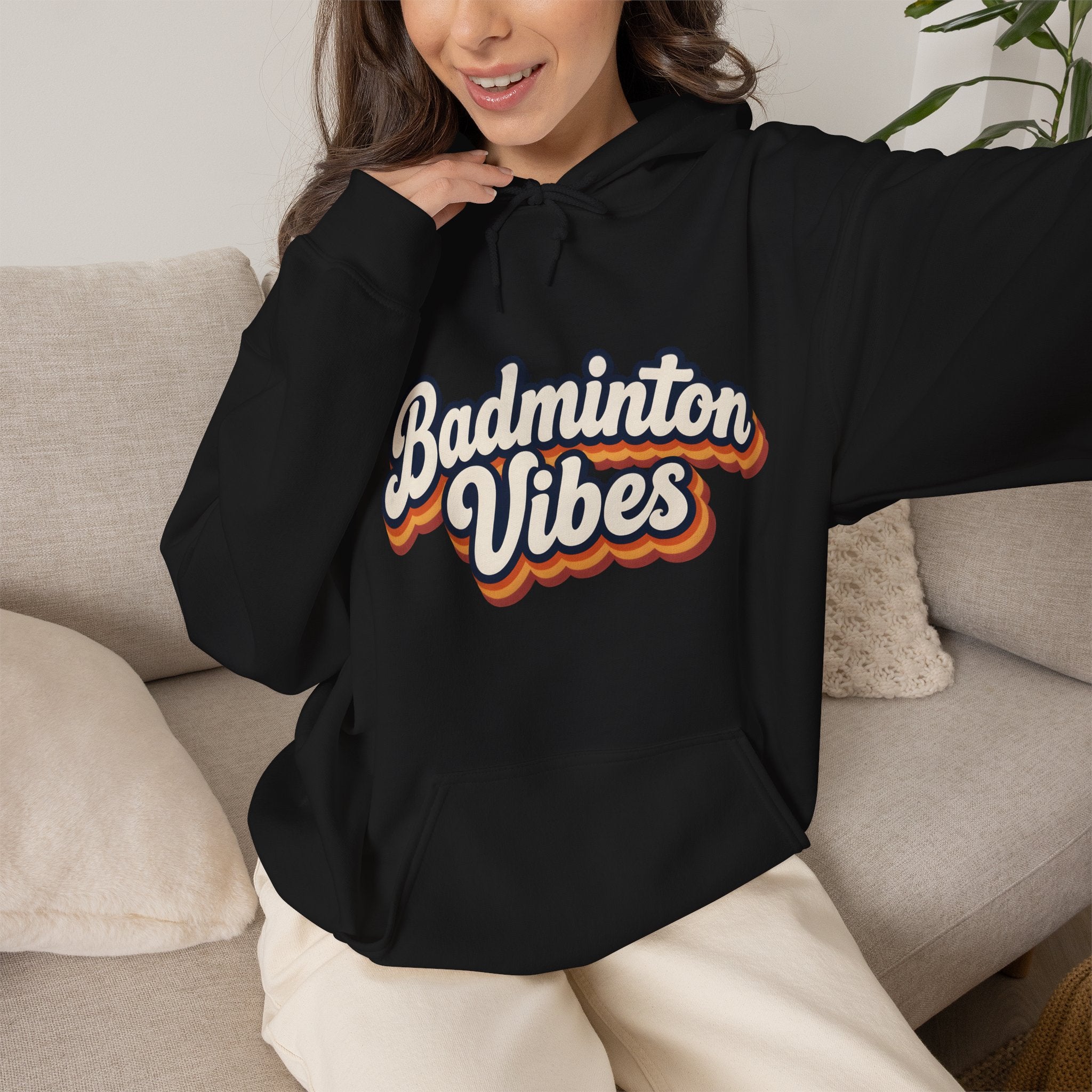 Badminton Vibes Hoodie — Retro Sports Pullover for Players & Fans