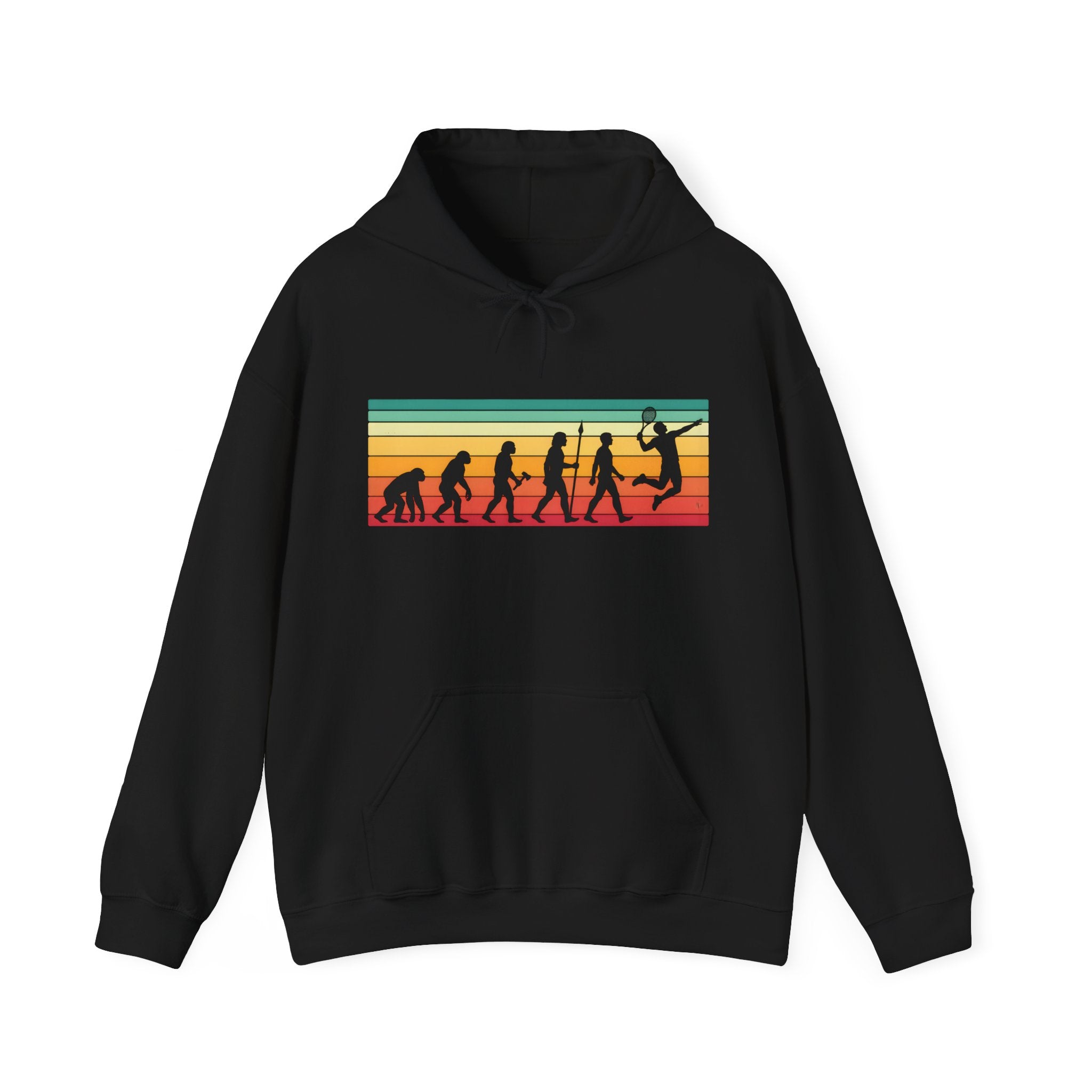 Basketball Evolution Hoodie — Retro Sunset Silhouette Graphic