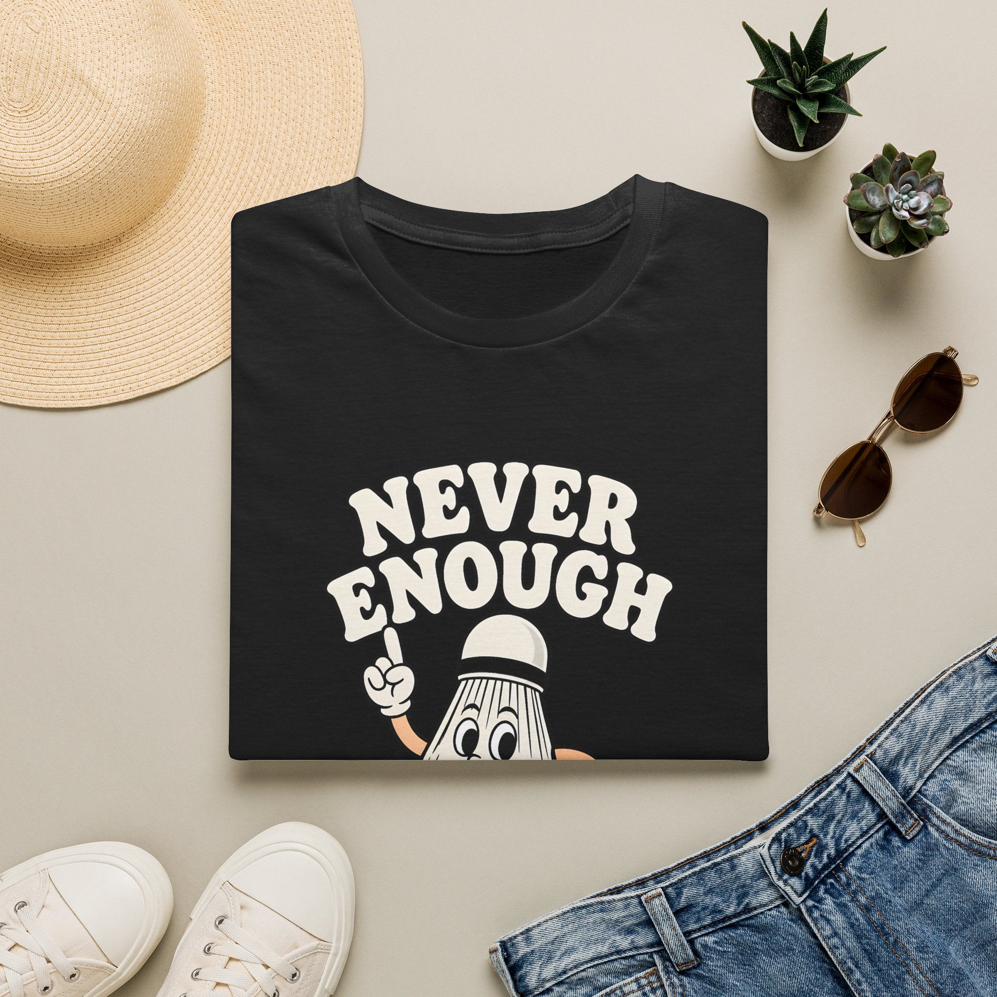 Never Enough Badminton T-Shirt — Funny Shuttlecock Graphic Tee for Players & Fans
