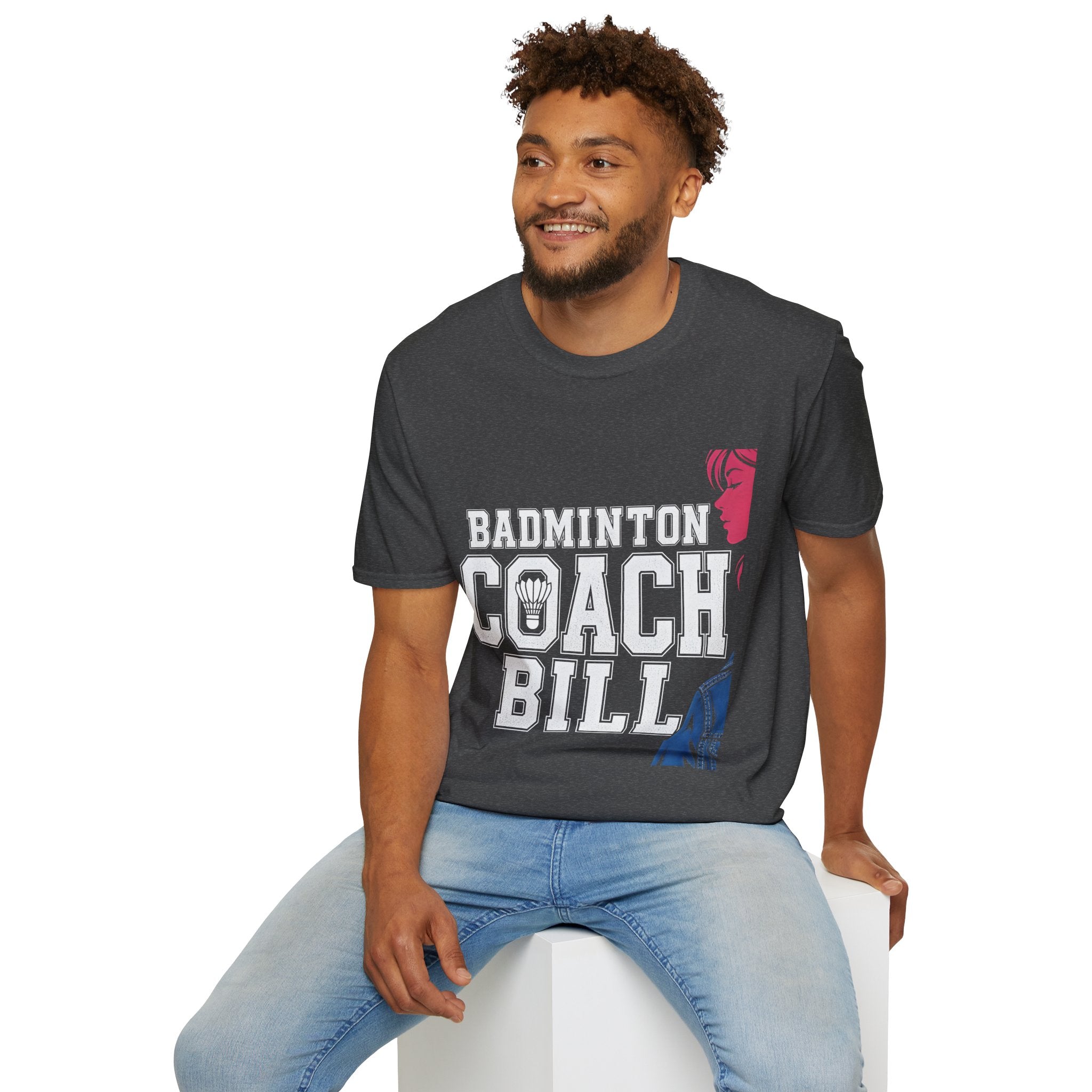Badminton Coach T-Shirt — 'Badminton Coach Bill' Athletic Tee for Coaches & Players