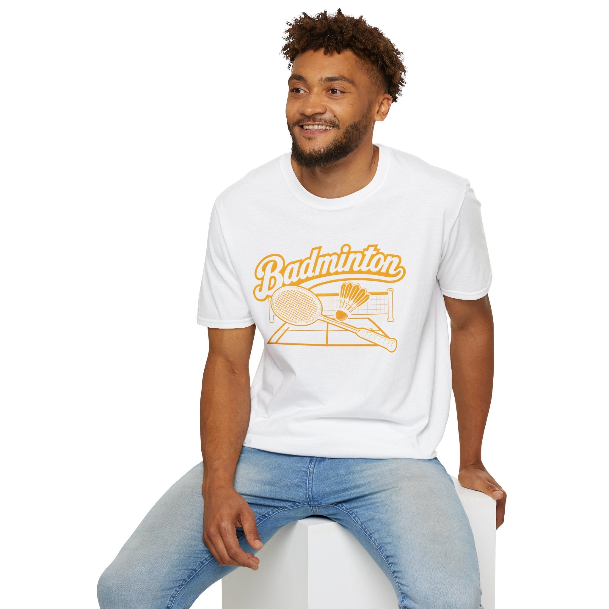 Badminton Retro Graphic T-Shirt — Vintage Racket & Shuttle Tee