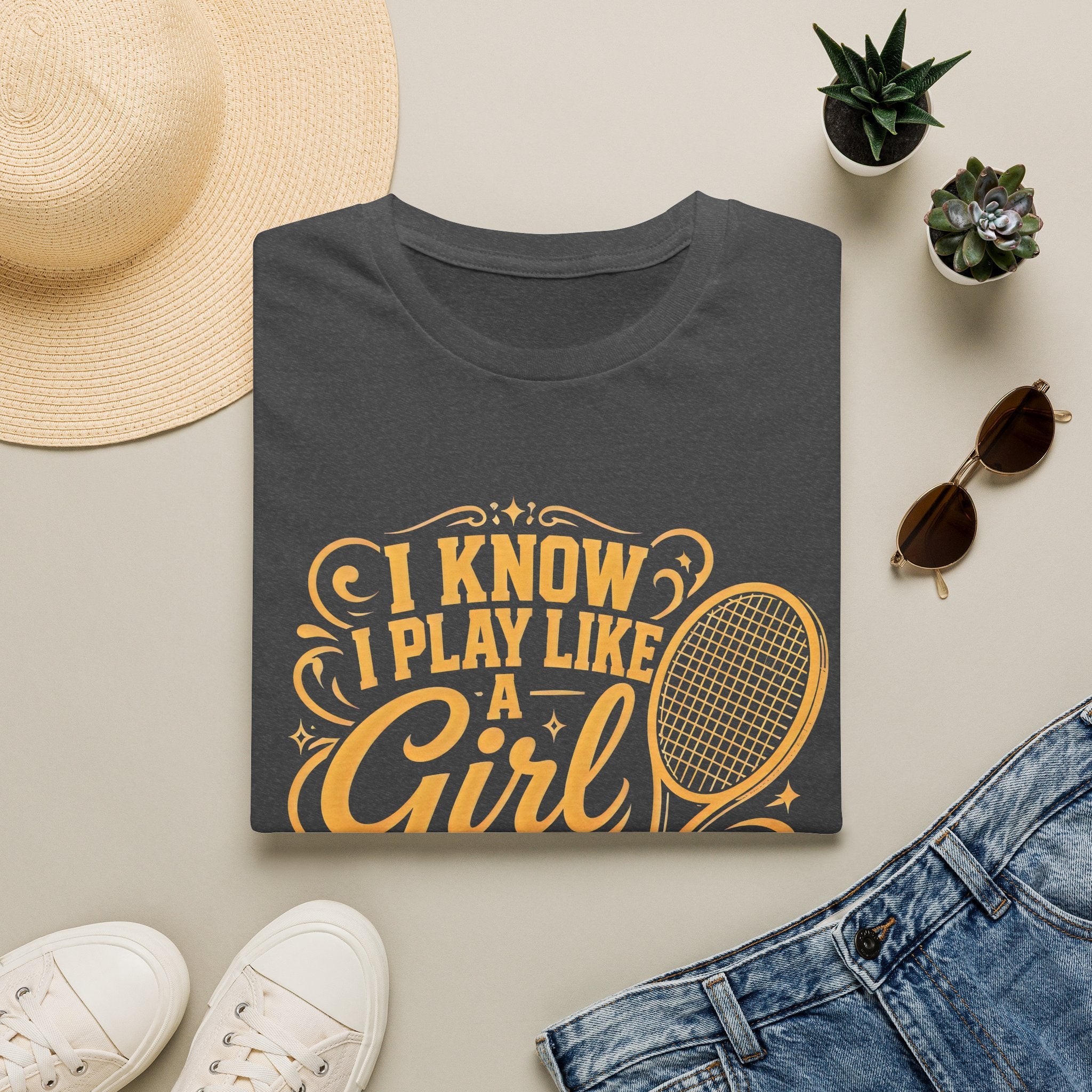T-Shirt — "I Know I Play Like a Girl" Tennis Graphic Tee