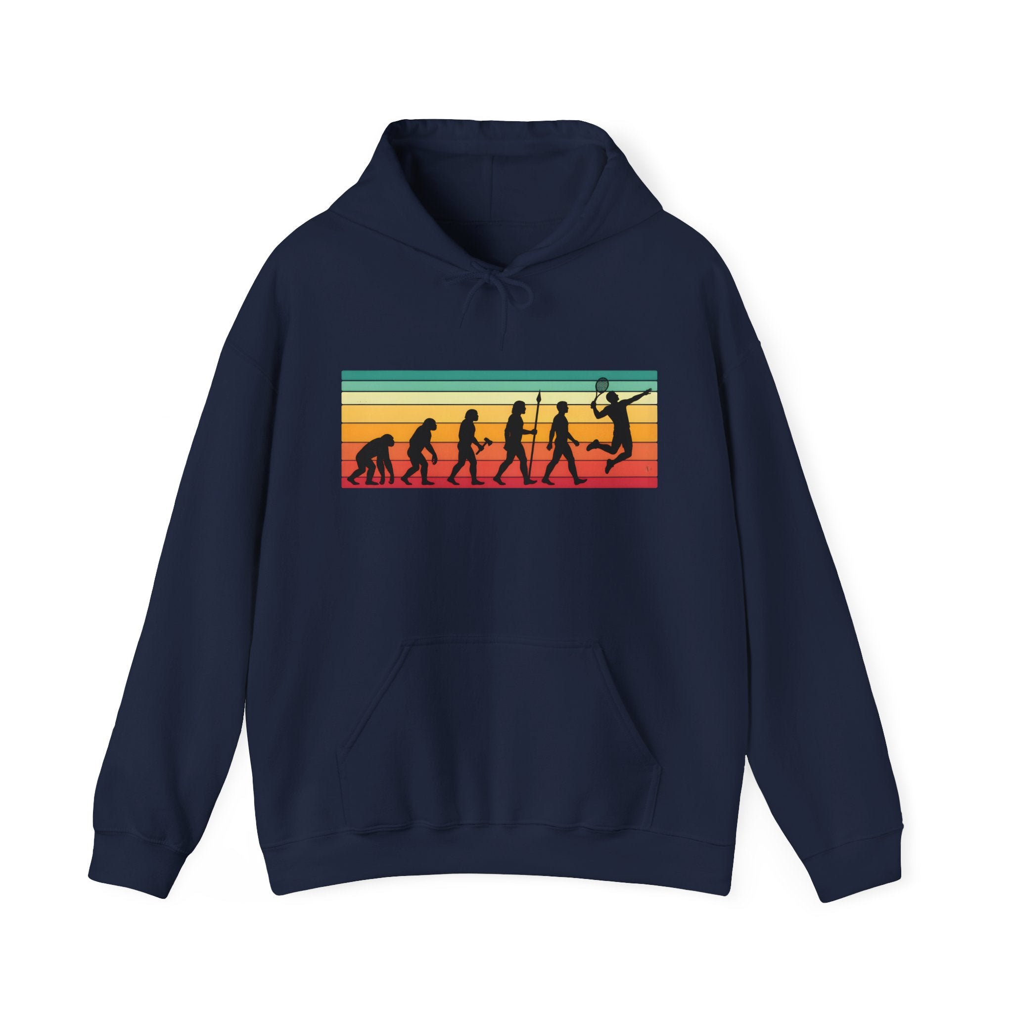 Basketball Evolution Hoodie — Retro Sunset Silhouette Graphic