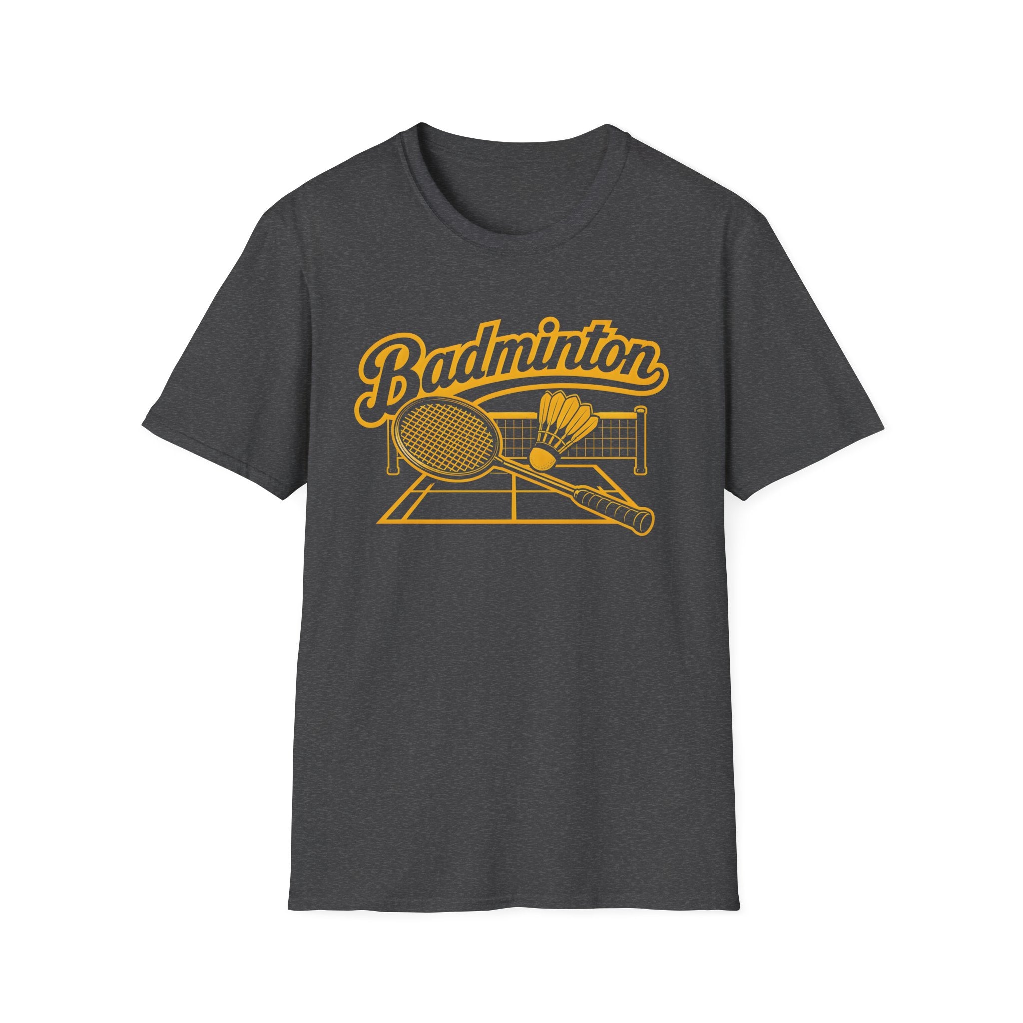 Badminton Retro Graphic T-Shirt — Vintage Racket & Shuttle Tee