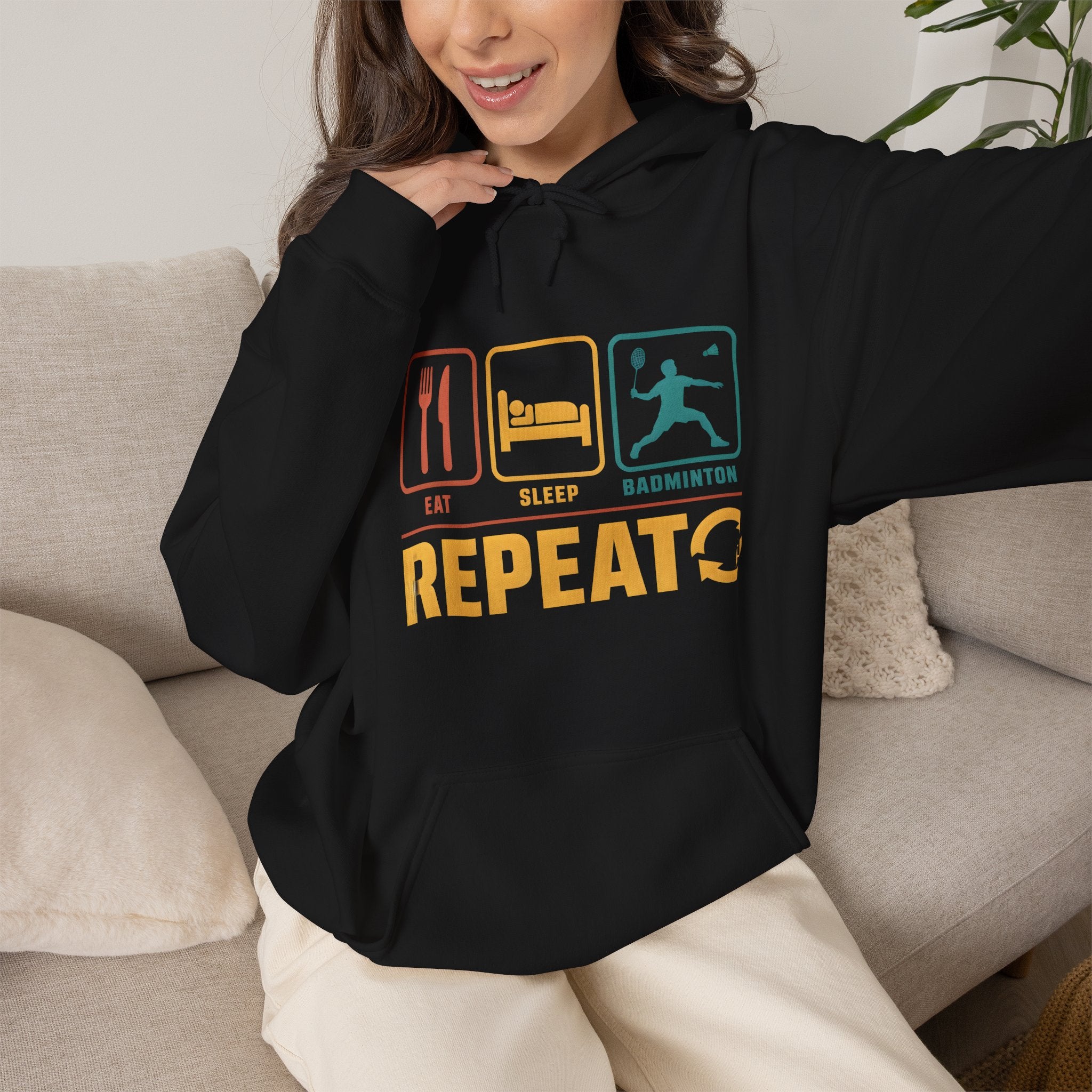 Eat Sleep Badminton Repeat Hoodie