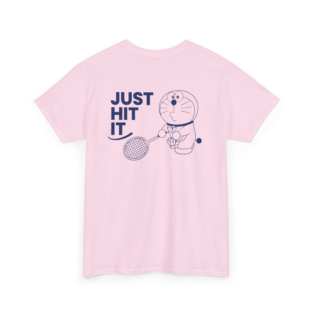 Yonex Doraemon Badminton T‑Shirt — "Just Hit It" Graphic Tee