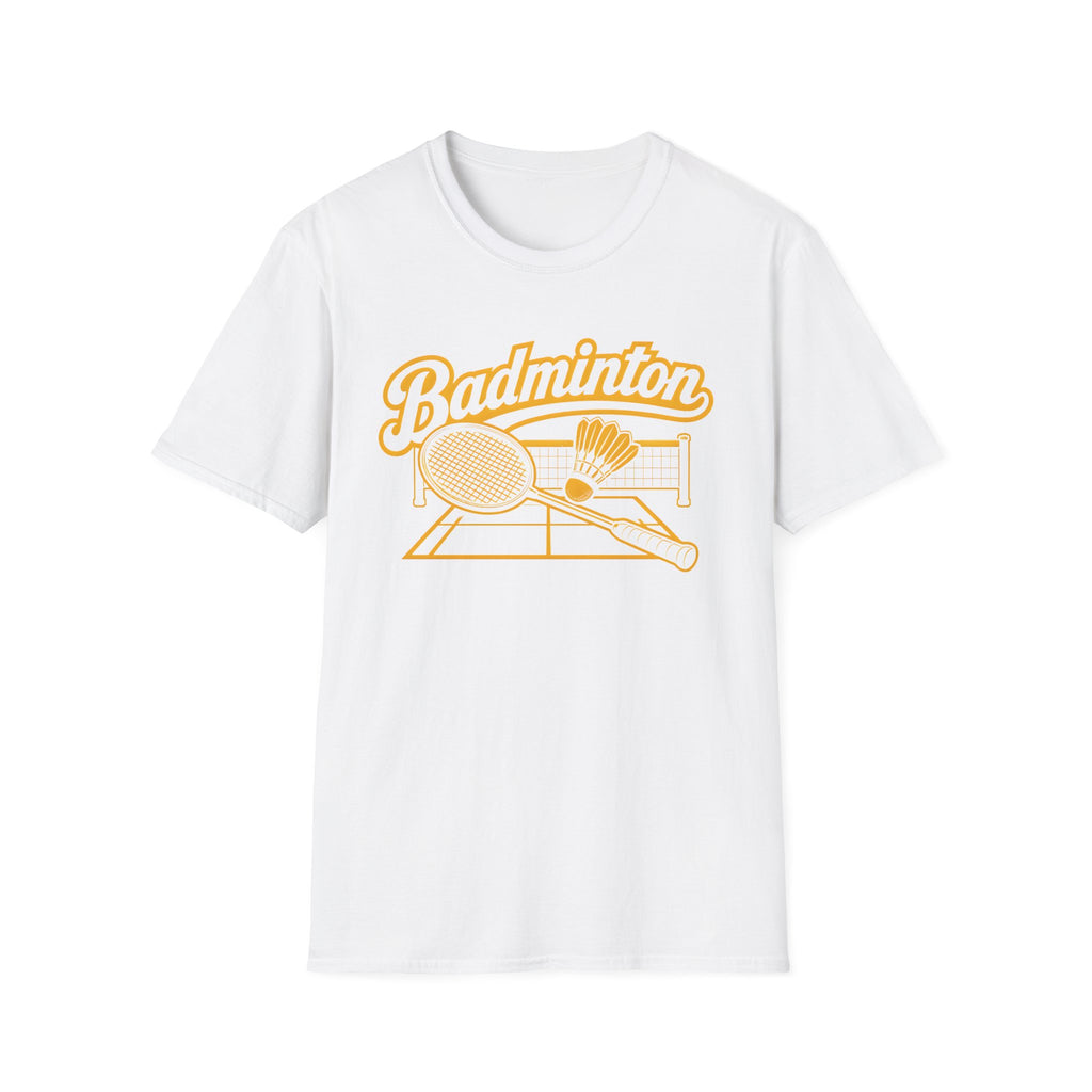 Badminton Retro Graphic T-Shirt — Vintage Racket & Shuttle Tee
