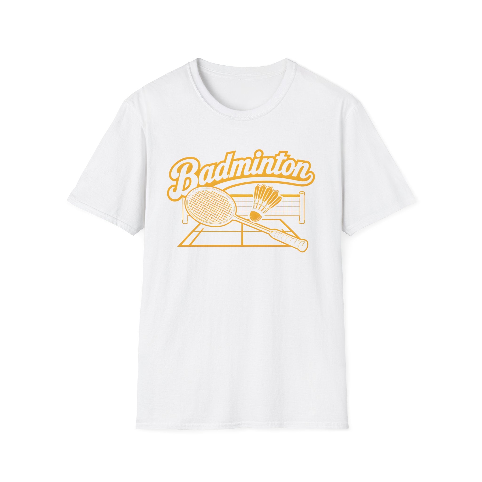 Badminton Retro Graphic T-Shirt — Vintage Racket & Shuttle Tee