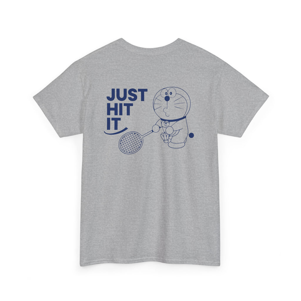 Yonex Doraemon Badminton T‑Shirt — "Just Hit It" Graphic Tee